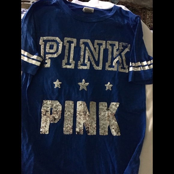 Pink brand royal blue t shirt - Picture 1 of 1